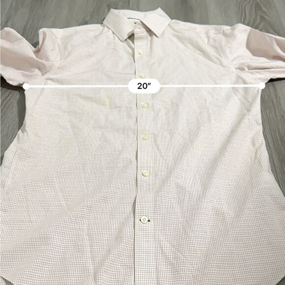 Banana Republic Slim Fit Tan & White Plaid Long Sleeve Button Down Shirt Size M - Picture 7 of 8